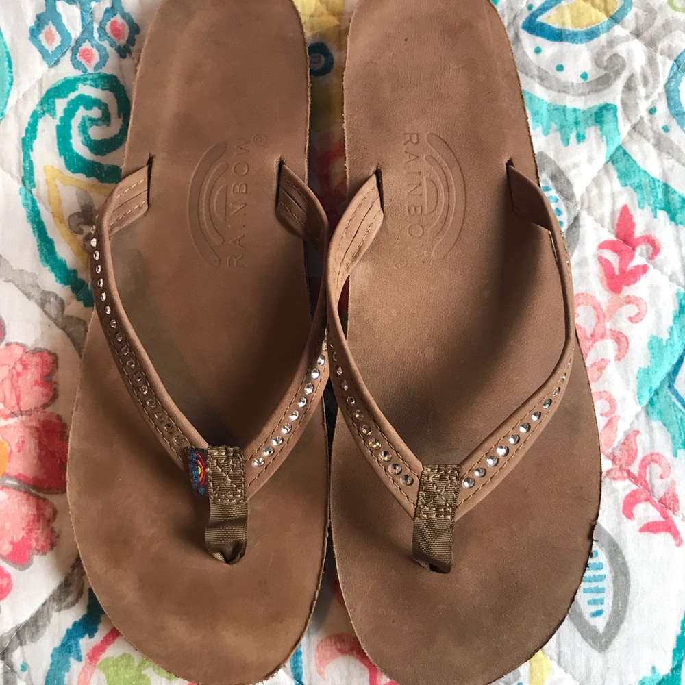 Rainbow Crystal Lea Flip Flop- Size 8